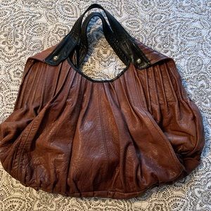 Anthropologie Brown Leather Shoulder Bag